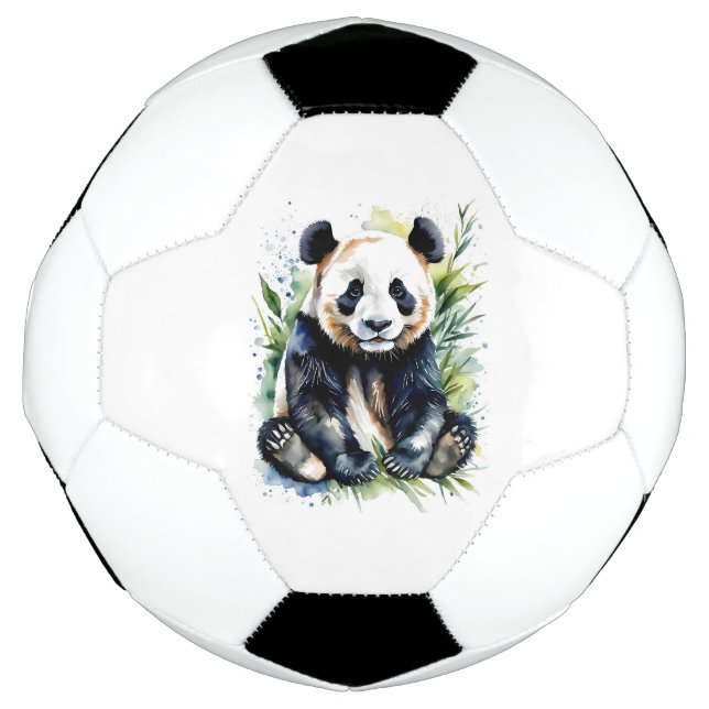 Bola De Futebol Lindo Urso Panda em Aquarela  (Frente)
