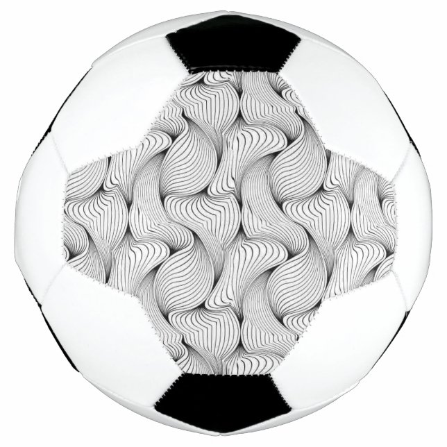 Bola De Futebol Linhas Intertecidas a Preto e Branco Únicas (Frente)