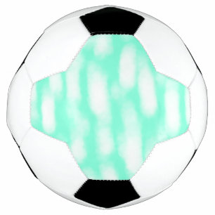 Bola De Futebol Listras abstratas de aquarela branca verde pastel