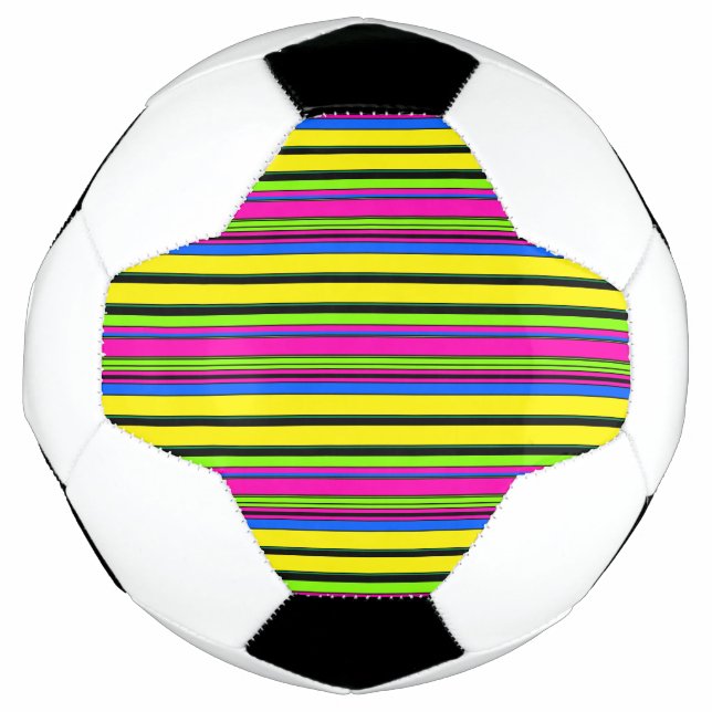 Bola De Futebol Listras brancas e coloridas (Frente)