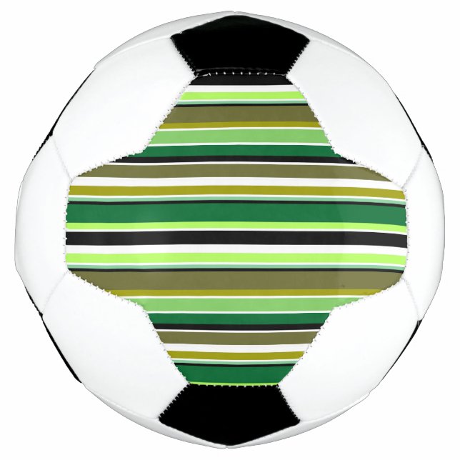 Bola De Futebol Listras brancas e verdes, brancas (Frente)