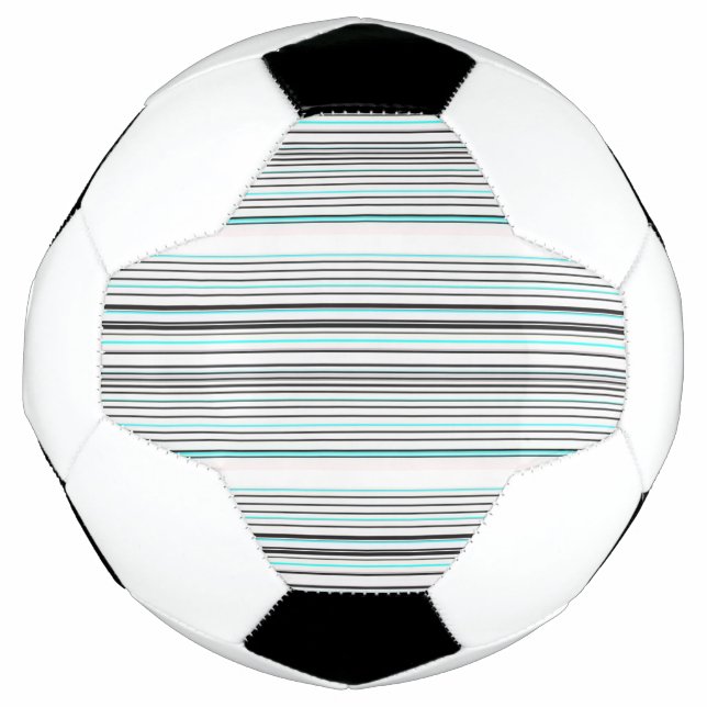 Bola De Futebol Listras cinza aqua fofas (Frente)