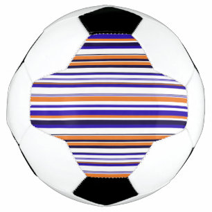 Bola De Futebol Listras de laranja azul-acastanhada