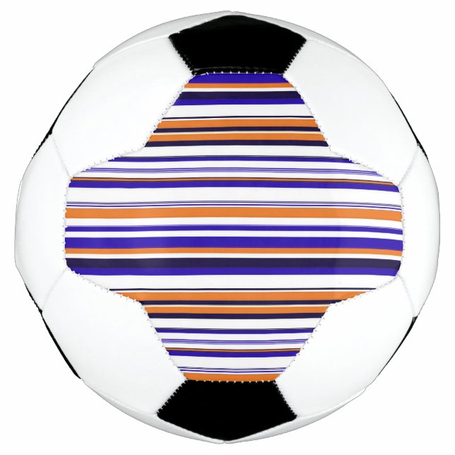 Bola De Futebol Listras de laranja azul-acastanhada (Frente)