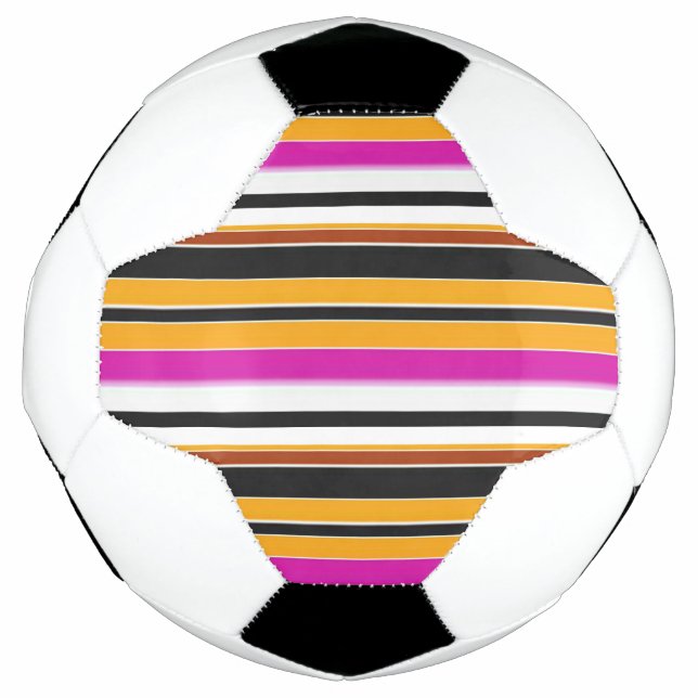 Bola De Futebol Listras laranjas pretas fofas (Frente)