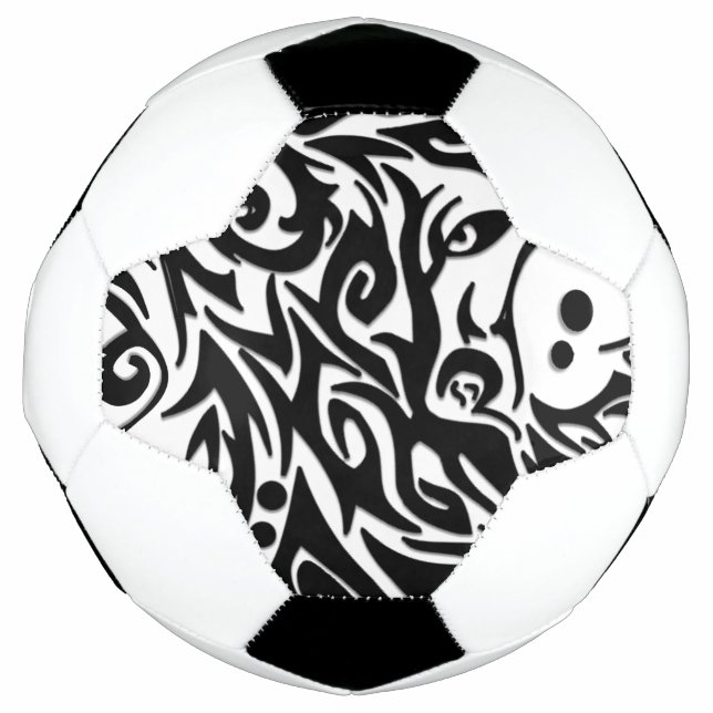 Bola De Futebol Lobo Tribal Abstrato (Frente)