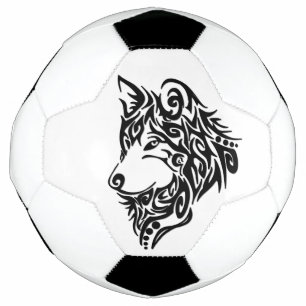 Bola De Futebol Lobo Tribal Negro