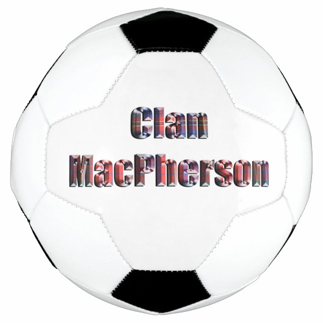 Bola De Futebol Logotipo Clan MacPherson Tartan (Frente)