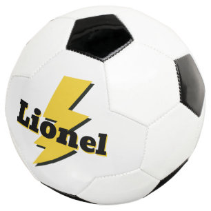 Bola De Futebol Logotipo de raio de iluminação amarela personaliza