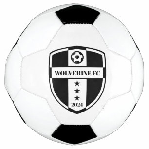 Bola De Futebol Logotipo Moderno Preto e Branco de Clube de Futebo