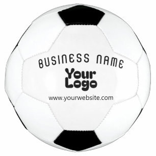 Bola De Futebol Logotipo Retro-Moderno Branco & Preto (editável)