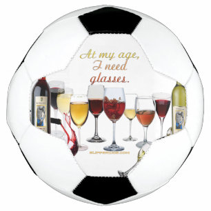 Bola De Futebol Louça para vinho da SlipperyJoe com trocadilho atr