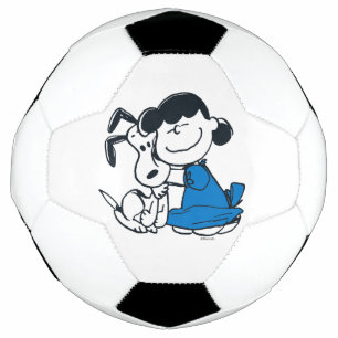 Bola De Futebol Lucy Hugging Snoopy