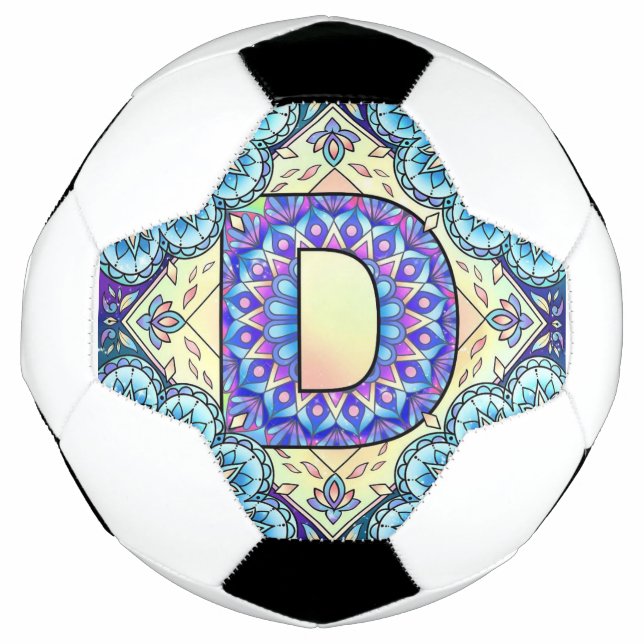 Bola De Futebol Mandala Alfabeto D  (Frente)