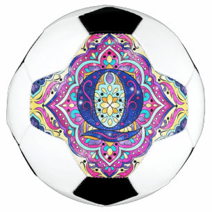 Bola De Futebol mandala Alfabeto Q