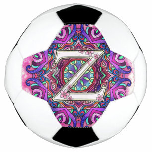 Bola De Futebol Mandala de Alfabeto Z