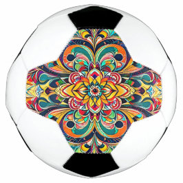 Bola De Futebol Mandala Sinfonia de Cores – Floral Psicodélico Ous
