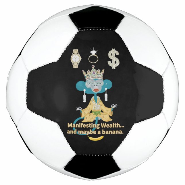 Bola De Futebol Manifesting Wealth Monkey zen art  (Frente)