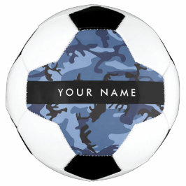 Bola De Futebol Marinho Camuflagem Azul Seu nome Personaliza