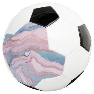 Bola De Futebol Mármore rosa e pasta azul  