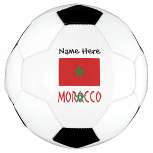 Bola De Futebol Marrocos e a bandeira marroquina com seu nome Fute