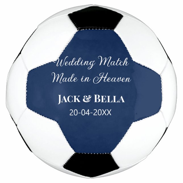 Bola De Futebol Match de casamento feito no paraíso favorece o azu (Frente)