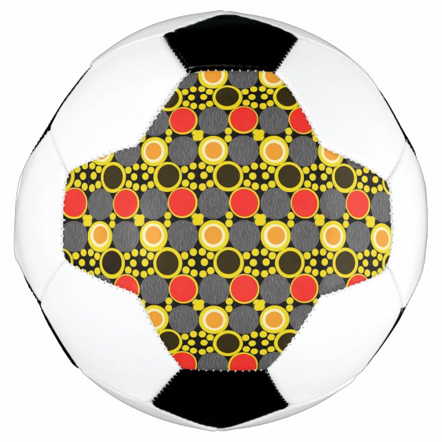Bola De Futebol Matizes de Harmonia: Círculos em Vermelho, Marrom  (Frente)