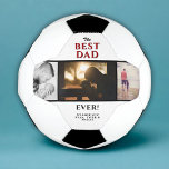 Bola De Futebol Melhor Pai 3 Foto Colagem Dia do Pai<br><div class="desc">Melhor Pai do Dia 3 do Pai - Esfera de Futebol de Colagem de Fotos - bola de futebol de fotos com mensagem de amor, nomes e 3 colagens de fotos. Personalize-o com suas fotos e nomes. Um presente perfeito e um doce guardião para um pai ou novo papai no...</div>