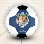 Bola De Futebol Melhor Pai alguma vez Foto do Dia do Pai<br><div class="desc">Melhor Pai Foto do Dia do Pai,  Guarda a Bola do Futebol. Imagens em círculo sobre fundo azul escuro. Adicione sua foto,  texto e ano. Um presente perfeito e um doce guardião do Dia do Pai para o pai ou o avô.</div>