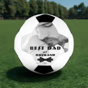 Bola De Futebol Melhor Pai e Marido Gravata Preta Foto Elegante