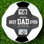 Bola De Futebol MELHOR PAI NUNCA Legal Colagem de Fotos Única de T<br><div class="desc">Perfeito para o pai mais legal que você ama: Um PAI MELHOR moderno NUNCA personalizou a bola de futebol com duas fotos favoritas, seu nome, e uma doce mensagem sua, assim como nomes e anos. Um presente de Dia de os pais excelente ou uma surpresa incrível para o seu aniversário,...</div>