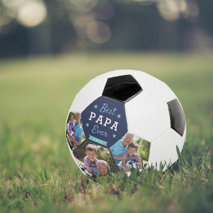 Bola De Futebol Melhor Papa Nunca   Foto do vovô personalizado
