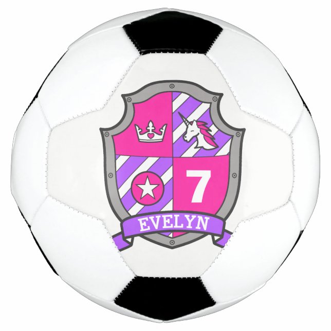 Bola De Futebol Meninas de nomes personalizados escudo de futebol (Frente)