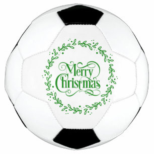 BOLA DE FUTEBOL MERRY CHRISTMAS GREEN WREATH