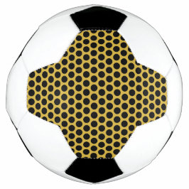Bola De Futebol Metálico Dourado com Estilo de Ponto Preto