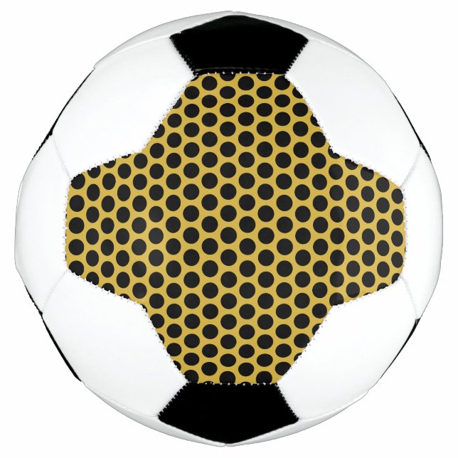 Bola De Futebol Metálico Dourado com Estilo de Ponto Preto (Frente)