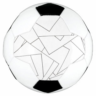 Bola De Futebol Mínimo Geométrico-Moderno Negro e Branco