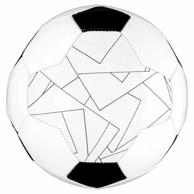 Bola De Futebol Mínimo Geométrico-Moderno Negro e Branco (Frente)