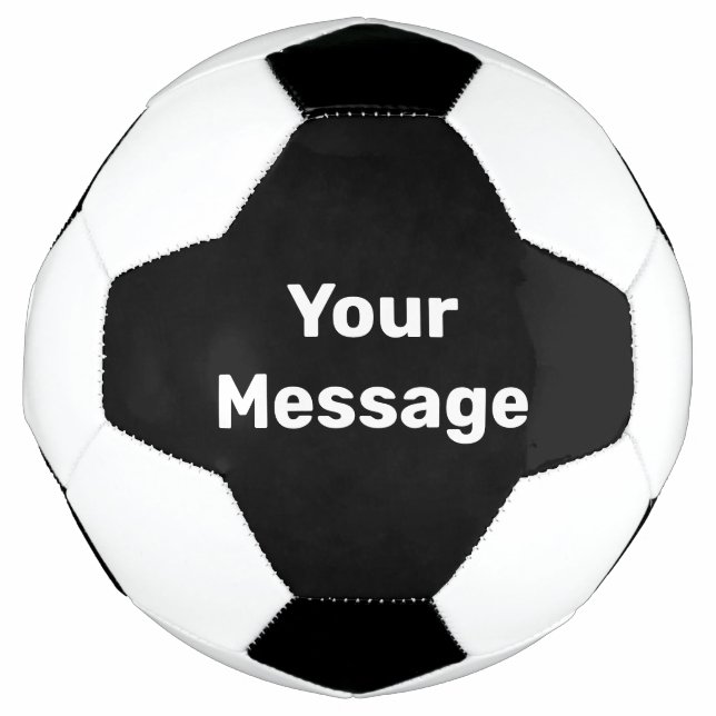 Bola De Futebol Modelo de Texto Simples Preto e Branco (Frente)