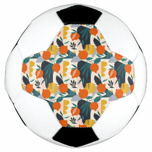 Bola De Futebol Moderno Trendy Preppy Chic Apricot e Folhas