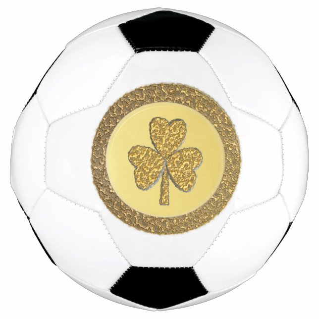 Bola De Futebol Moedas Douradas de Shamrock irlandês sorte (Frente)