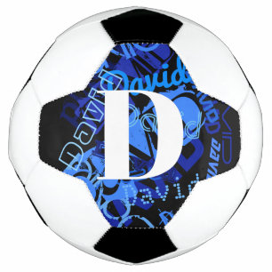 Bola De Futebol Monograma Azul Criativo
