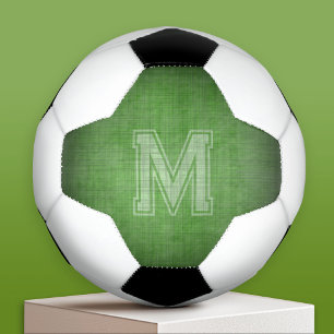 Bola De Futebol Monograma com fundo verde gelado