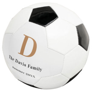 Bola De Futebol Monograma da família dourado