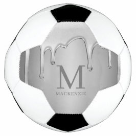 Bola De Futebol Monograma de Chrome Metal