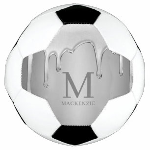 Bola De Futebol Monograma de Chrome Metal