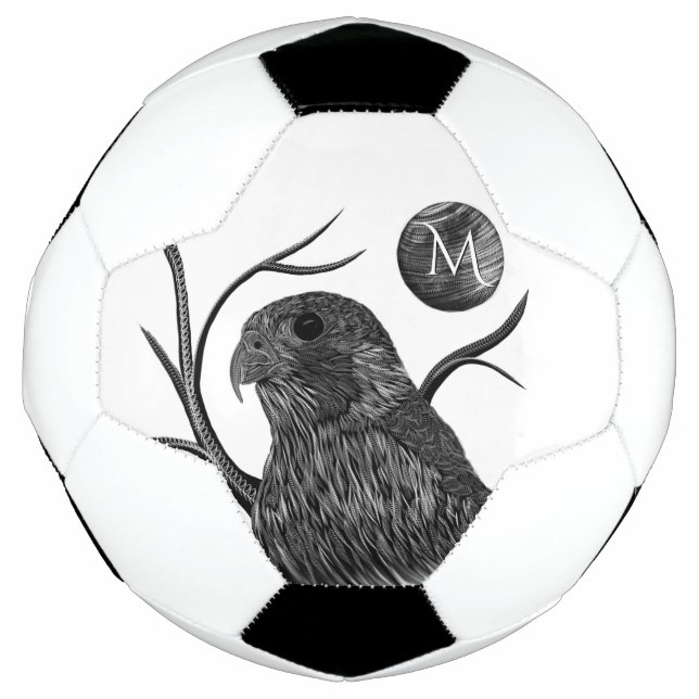 Bola De Futebol Monograma de lua cheia de falcão (Frente)
