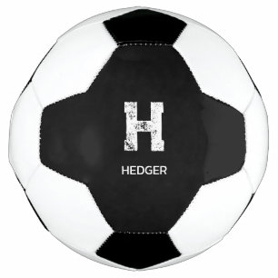 BOLA DE FUTEBOL MONOGRAMA DE UMA LETRA BRANCA MINIMALISTA NOME PRE