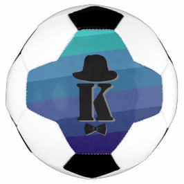 Bola De Futebol Monograma Inicial De Omã Azul Para Homens