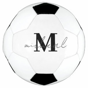 Bola De Futebol Monograma inicial personalizado e nome